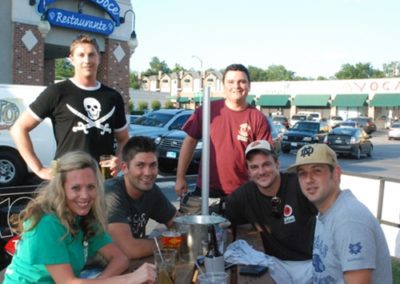 People on bar patio
